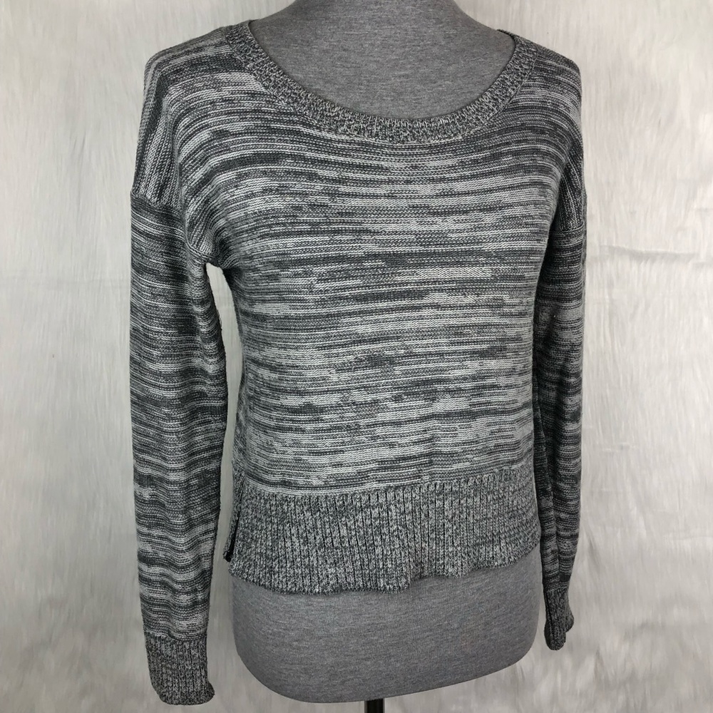 Banana Republic Grey Marled Cropped Sweater